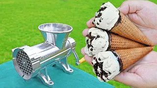 EXPERIMENT ICE CREAM CONE VS MEAT GRINDER