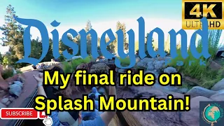 Splash Mountain 4k Full Ride POV farewell  Disneyland - Log Flume
