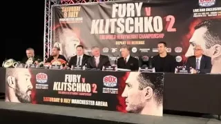 EPIC! - TYSON FURY v WLADIMIR KLITSCHKO 2 - FULL & UNCUT MANCHESTER PRESS CONFERENCE / THE REMATCH