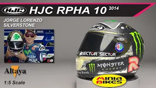 EP579 | JORGE LORENZO (2014) | HJC  RPHA 10 - SILVERSTONE | ALTAYA | 1:5 SCALE | MINIATURE HELMET