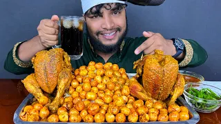 ASMR EATING LOTS OF EGG CURRY AND WHOLE CHICKEN CURRY WITH RICE , EATING SHOW