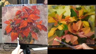 Time lapse Painting Poinsettias with Elizabeth Robbins and Shanna Kunz