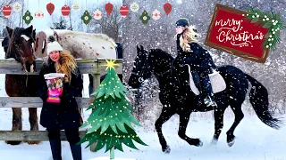 Christmas Day With The Horses! Magical Snow Ride on My Friesian X!