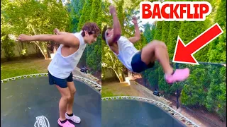 TEACHING MY FRIEND A BACKFLIP ON TRAMPOLINE! | Soloflow Ft Gavin Magnus