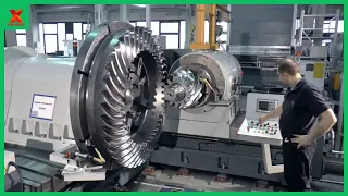The World's Largest Bevel Gear CNC Machine- Modern Gear Production Line. Steel Wheel Manufacturing