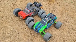 Traxxas Maxx Vs Team Corally Dementor at bmx track