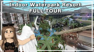 FULL TOUR of my INDOOR WATERPARK RESORT *FACECAM*| BLOXBURG ROBLOX | ROBUILDS