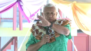 Fijian Prime Minister officiating at the opening of New Classroom Block.