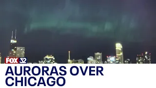 Timelapse: Northern Lights captured in downtown Chicago