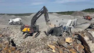 keep on crushing! with jonsson 1208. volvo 530 and doosan 550