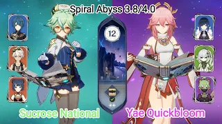 C6 Sucrose National & C0 Yae Quickbloom - Spiral Abyss 3.84.0 - Floor 12 9 star Genshin Impact