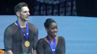 Vanessa JAMES & Morgan CIPRES /FRANCE/ Medal ceremony European Figure Skating Championships 2019 HD