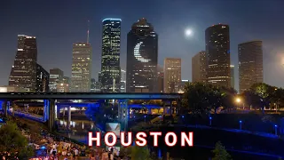 Driving Downtown Houston at Night | Footage By Yogesh Rai | YR