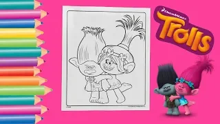 Coloring Trolls Poppy & Branch Crayola Coloring Page | Gabby's Coloring Show