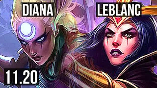 DIANA vs LEBLANC (MID) | 2.6M mastery, 7/1/4, 500+ games | NA Master | v11.20