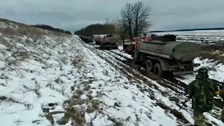 Разбитая колонна бензовозов РФ под Прилуками Черниговская область