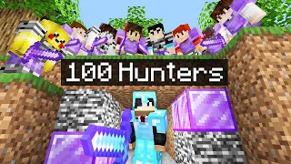 Minecraft Manhunt but it's VS 100 Bedrock Hunters..