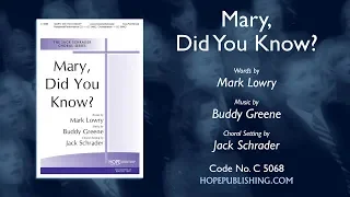 Mary Did You Know - Arr. Jack Schrader