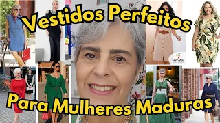 Vestidos Perfeitos para Mulheres Maduras Vestirem - #50mais  #60mais  #70mais  #80mais