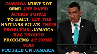 HAITI: LET THE HAITIANS SOLVE THEIR PROBLEMS & DO NOT SEND OUR YOUNG PEOPLE OVER TO HAITI.