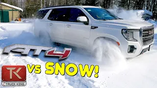 How Far Can We Make It?! 2021 GMC Yukon AT4 Tackles Snowy Trails