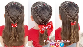 Penteado Infantil Transpassado com Ligas e Tranças | Easy Hairstyle for Girls 🥰