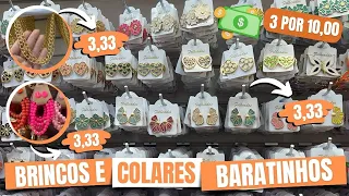 BRINCOS E COLARES BARATOS - PEÇAS RESINADAS E DA MODA - LOJA GALEGO NO BOLSÃO DE COMPRAS 25 DE MARÇO