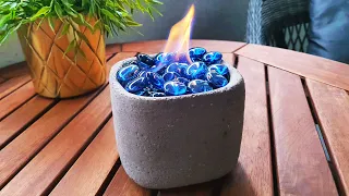 DIY Indoor Tabletop Fire Pit with Beautiful Flame // Making a Portable Ethanol Bio Fireplace
