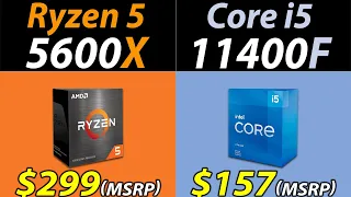 Ryzen 5 5600X Vs. i5-11400F (65W and MAX Power Limit) | 20 Games and Productivity Benchmarks