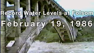 Record Water Levels at Folsom Feb  19, 1986 - 1986 Sacramento Flooding