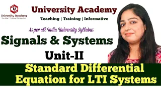 SS38: Standard Differential Equation for LTI Systems | Differential and Difference LTI systems