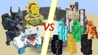 Mowzie's Mobs Boss vs All Golems! Minecraft mob battle!