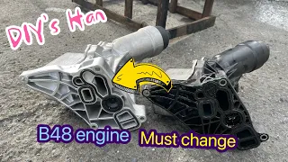 BNW MINI B48 engine oil filter seat changing to AL (water leaking problem)