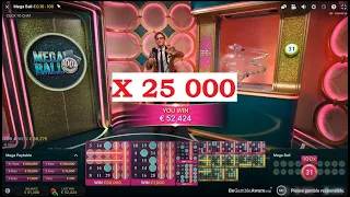 Mega Ball Х25 000! Огромный выигрыш в целое состояние в игру Mega Ball, множитель 25 000 !!!