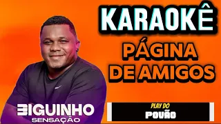 KARAOKÊ, playback, Página de amigos ( versão ) BIGUINHO SENSAÇÃO ( tom baixo)