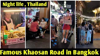 A Tour of the Famous Khaosan Road in Bangkok, Thailand// Night life // party // Travel vlog