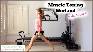Pilates with Weights - 10 Minute Total Body Workout for Muscle Toning!