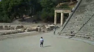 Terry Bouma singing at the Theater of Epidaurus