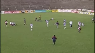 Terrible lightning strike on a football match