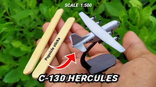 How to make a C-130 HERCULES Aircraft miniature | From ice cream sticks