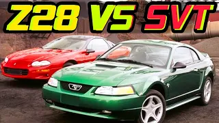 CAMARO Z28 VS MUSTANG SVT  COBRA |BATALLA DE TITANES DE LOS 90S |QUETZAL MOTORSPORT #mustang #camaro