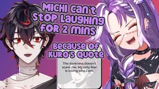 Michi can’t stop laughing for 2 mins because of Kuro’s quote on Vshojo site