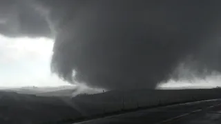 Iowa INSANITY!! Multi-Vortex Tornado Crosses Across I-80 near Avoca, IA 4/26/2024