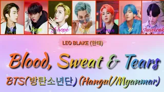 BTS (방탄소년단) - Blood, Sweat & Tears Color Coded Lyrics (Hangul/Myanmar) _ mmsub