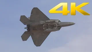 4K | US Air Force F-22 Raptor Air Display at Nellis AFB Las Vegas