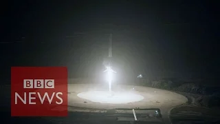 SpaceX rocket in historic upright landing - BBC News