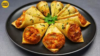 New Snack Chicken Cheese Cones Recipe by Aqsa's Cuisine, Bread Cones, Pizza Cones, New Iftar Recipe