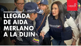 Llegada de Aida Merlano a la DIJIN de la Policía