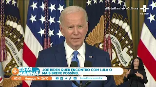 Presidente dos EUA Joe Biden quer reunião com Lula 'o mais breve possível'