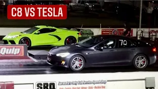 C8 Corvette vs Tesla Model S Performance